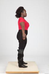 Whole Body Woman Black Casual Chubby Studio photo references